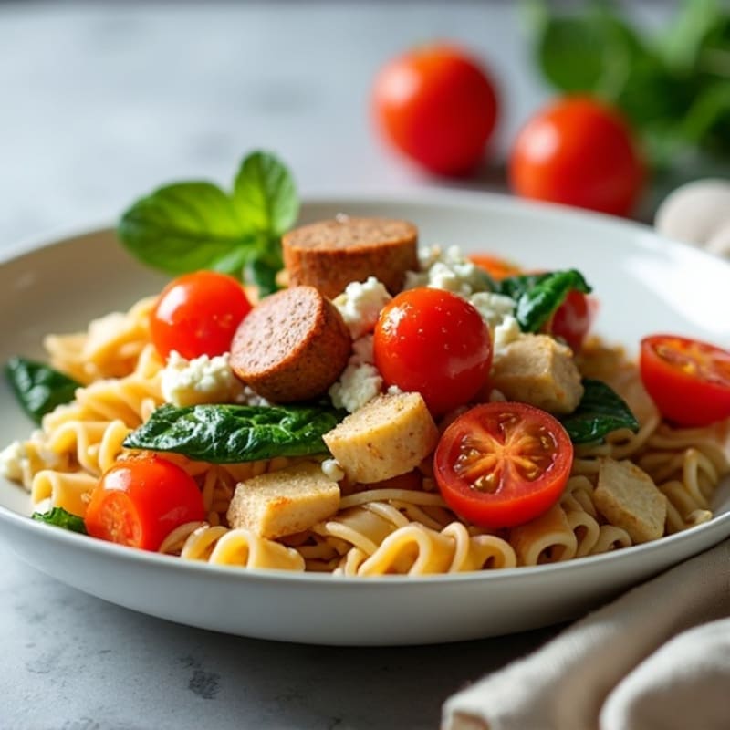 Hearty High-Protein Tomato Feta Pasta