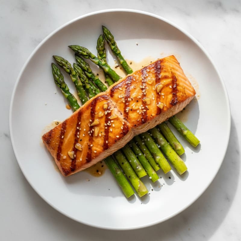 Teriyaki Glazed Salmon with Roasted Asparagus