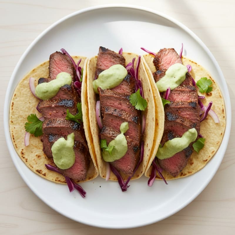 Smoky Grilled Steak Tacos with Zesty Crema