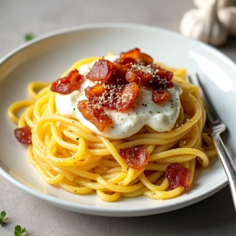 Creamy Turkey Bacon Spaghetti Squash Carbonara