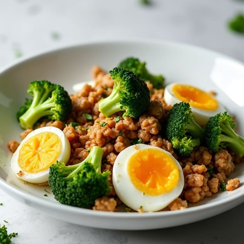 Lean Minced Meat Stir Fry with Broccoli and Egg Whites