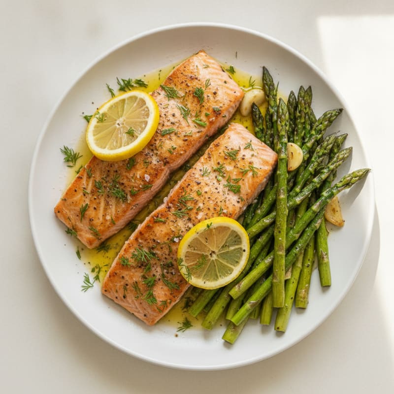 Lemon Herb Grilled Salmon with Asparagus
