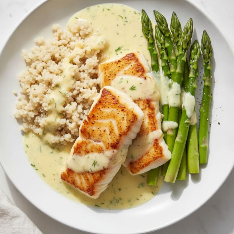 Pan-Seared Cod with Lemon-Dill Sauce