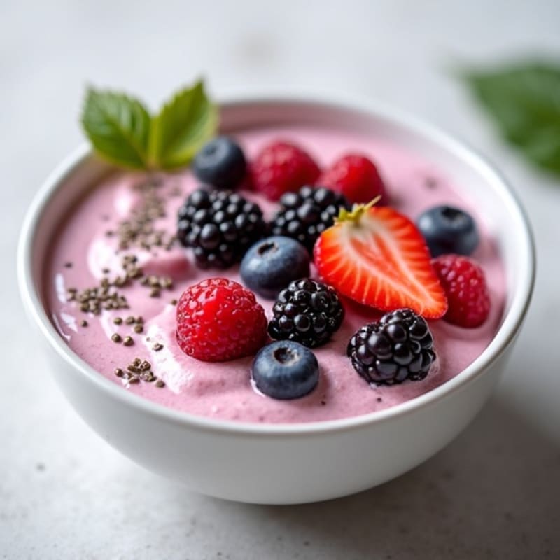 Silky Greek Yogurt Protein Mousse with Mixed Berries