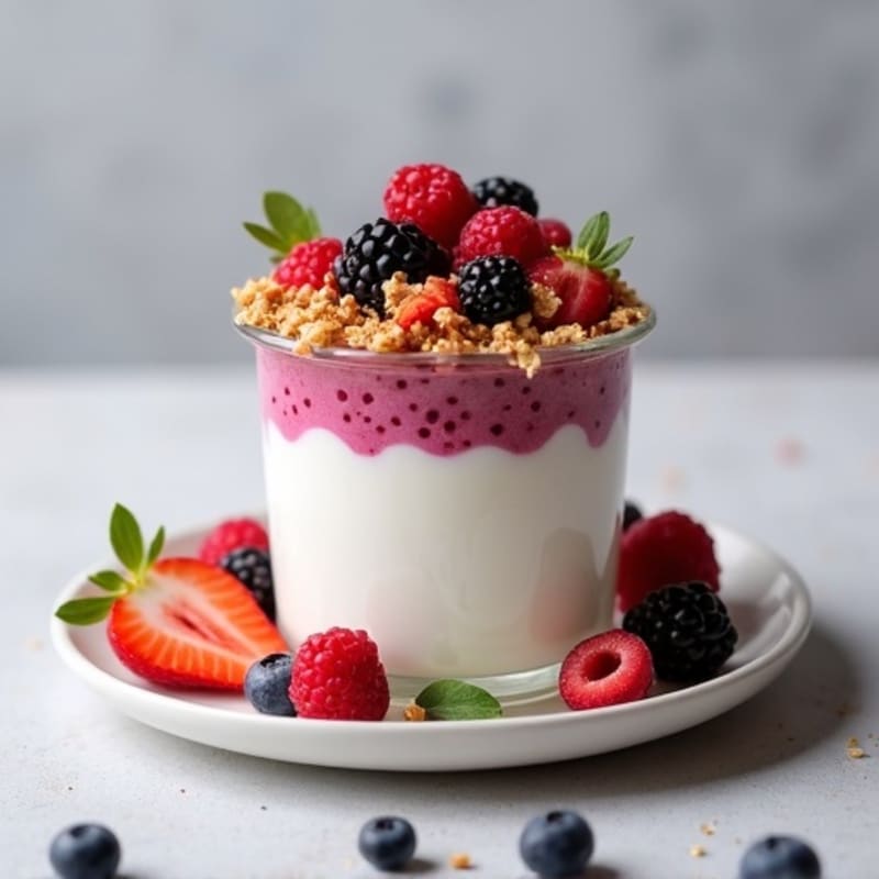 Creamy Greek Yogurt and Mixed Berry Protein Parfait