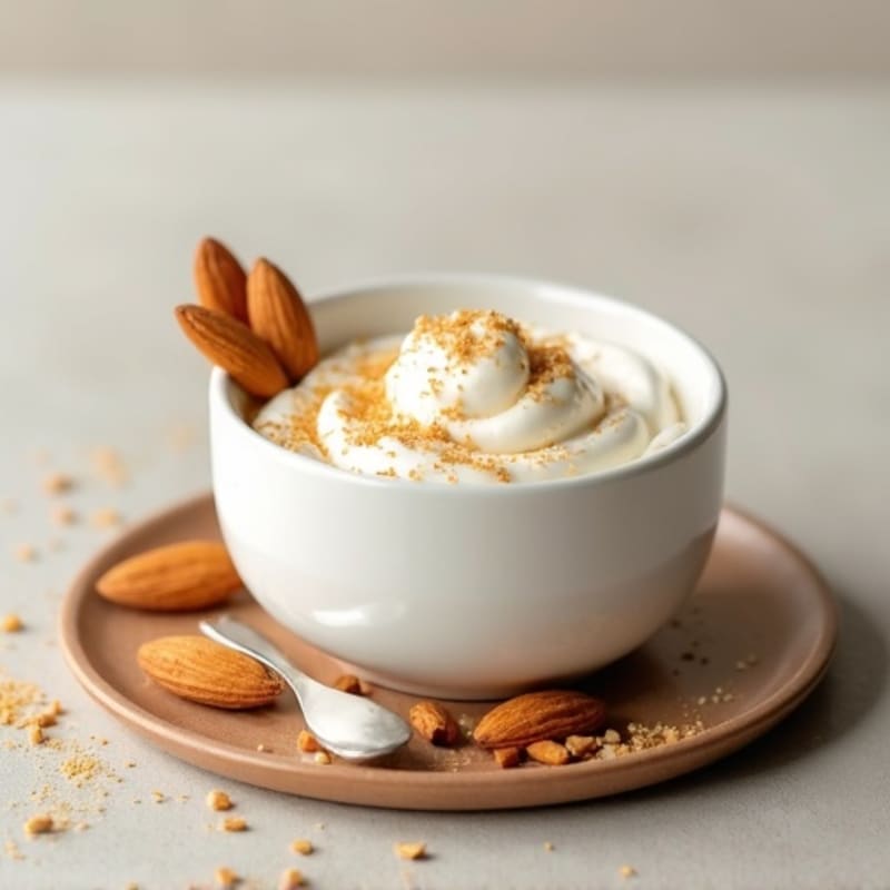 Silky Vanilla Protein Yogurt with Almonds