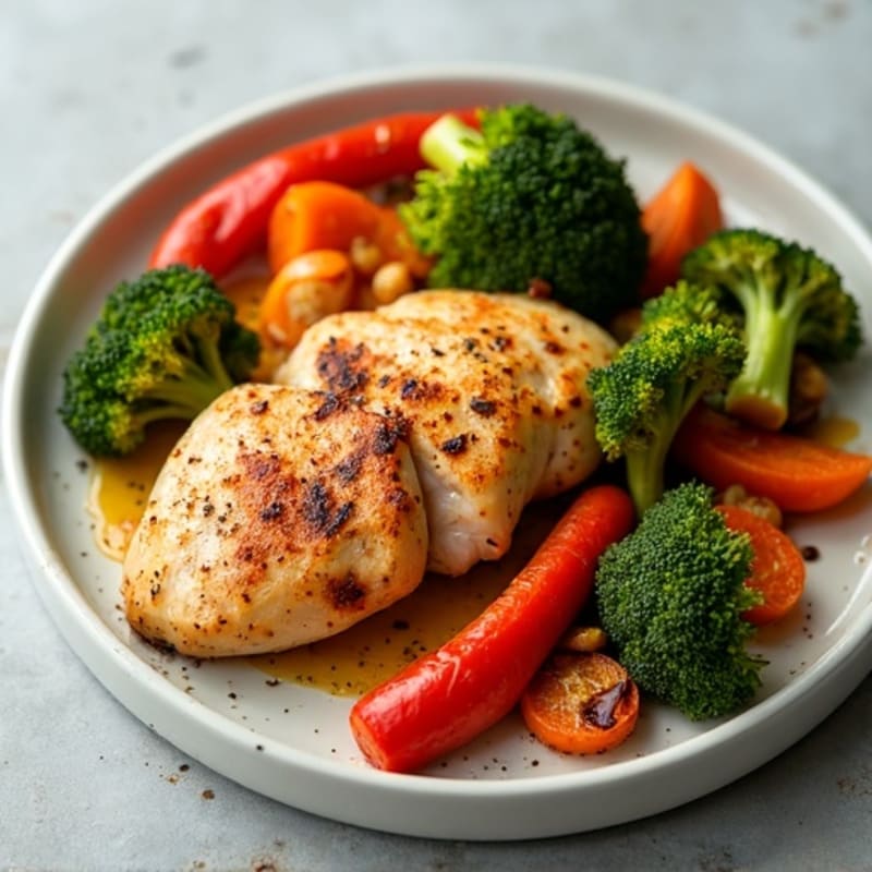 Sheet Pan Spiced Lemon Chicken with Roasted Vegetables