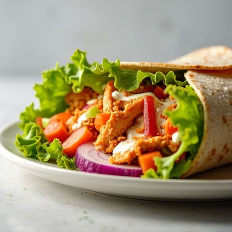 Creamy Buffalo Chicken Wrap with Crunchy Vegetables