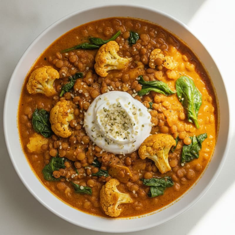 Lentil and Vegetable Curry Bowl