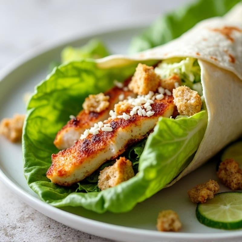 Crispy Grilled Chicken Caesar Lettuce Wrap