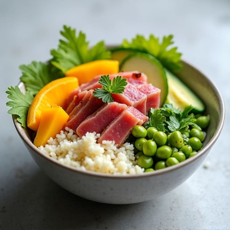 Fresh Ahi Tuna Poke Bowl with Mango