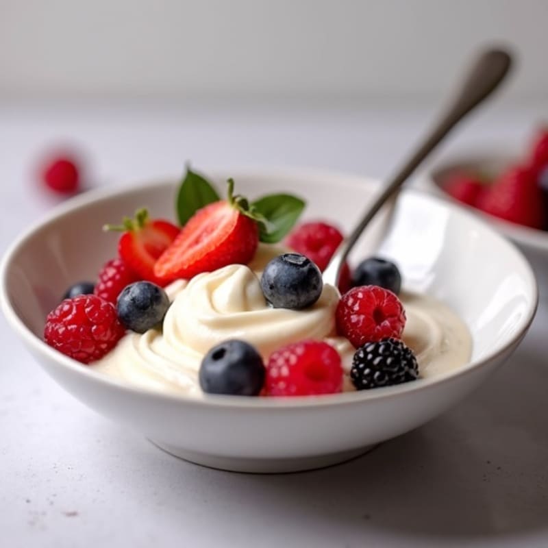 Silky Cottage Cheese Protein Mousse with Mixed Berries