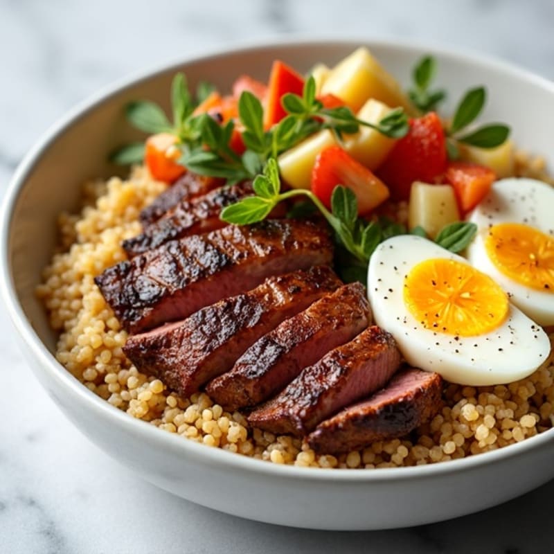 Steak and Quinoa Bowl with Fresh Fruit Salsa