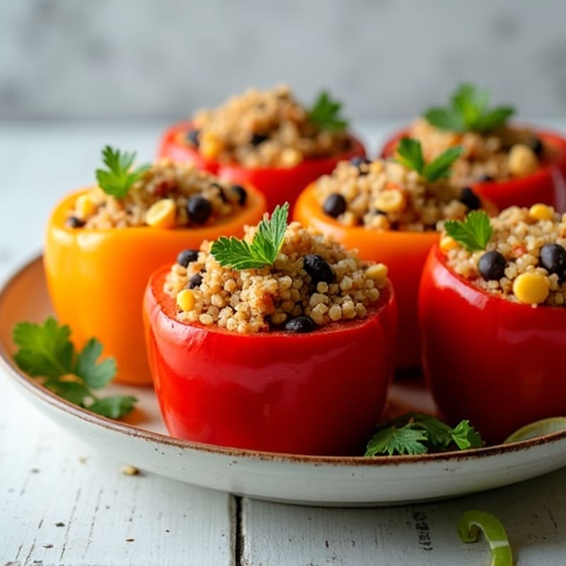 Zesty Quinoa Stuffed Bell Peppers