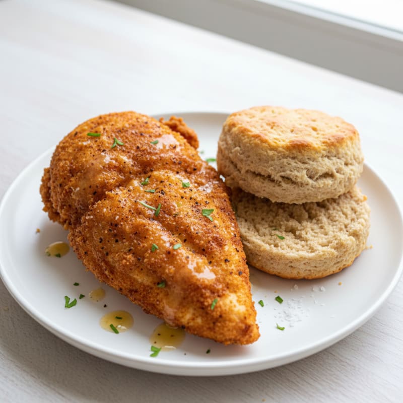 Buttermilk Fried Chicken with Fluffy Biscuits