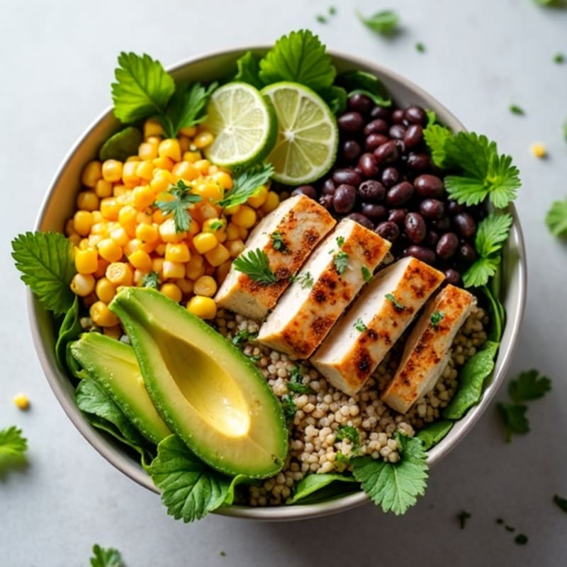 Cilantro-Lime Black Bean Bowl with Roasted Corn