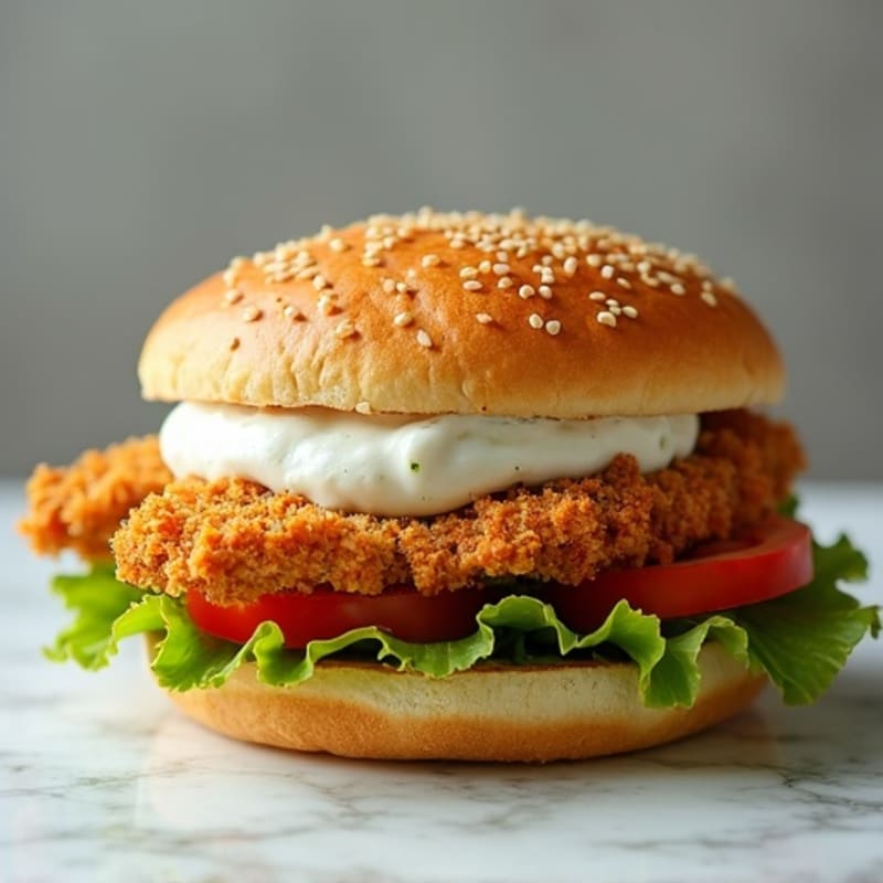 Crispy Air-Fried Chicken Sandwich with Herb Mayo