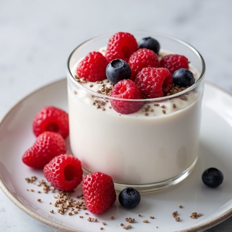 Creamy Greek Yogurt Protein Mousse with Mixed Berries