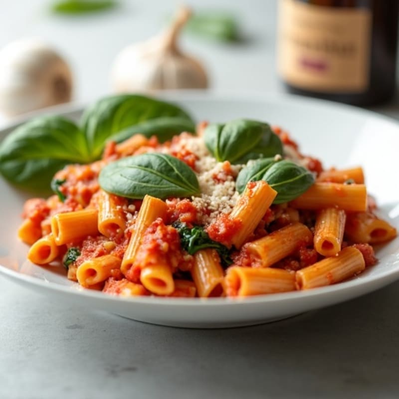 Lean Ground Turkey Baked Ziti with Ricotta and Spinach