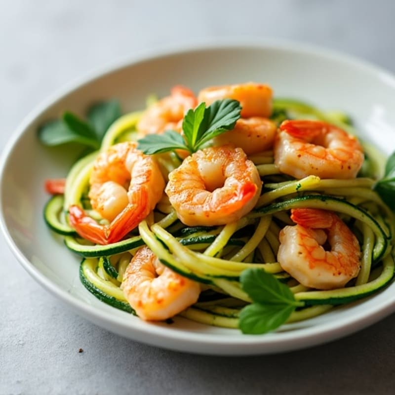 Lemon-Garlic Butter Shrimp with Herb Zucchini Noodles