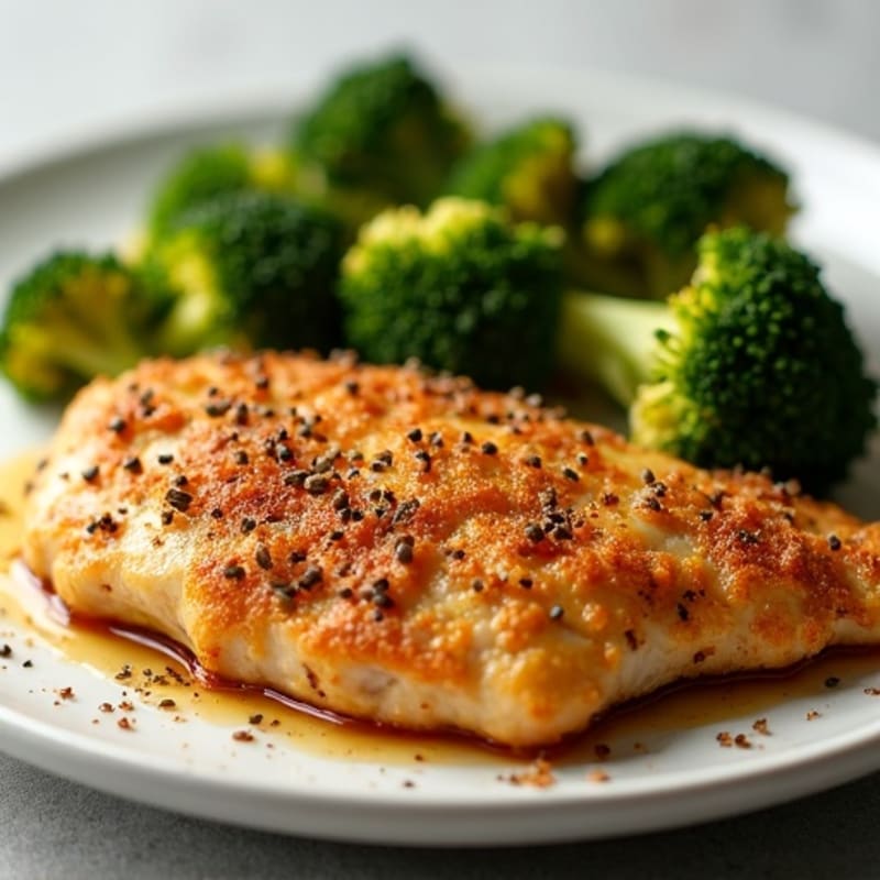 Crispy Baked Chicken with Garlic Roasted Broccoli
