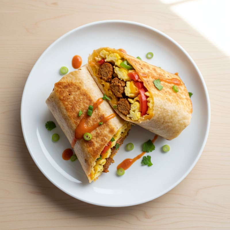 Crispy Chorizo and Egg Breakfast Burrito