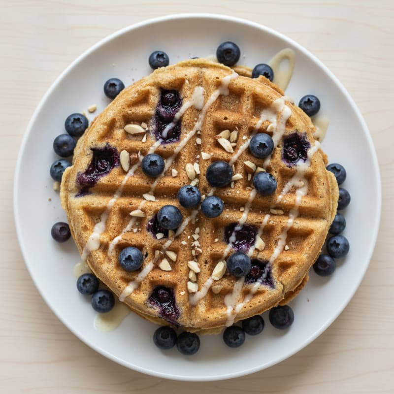 Blueberry Almond Flour Waffles