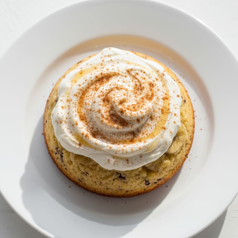 High-Protein Banana Cake with Greek Yogurt Frosting