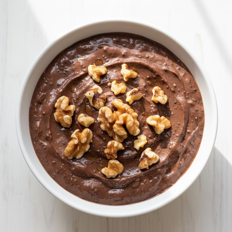 Greek Yogurt Chocolate Pudding with Chia Seeds