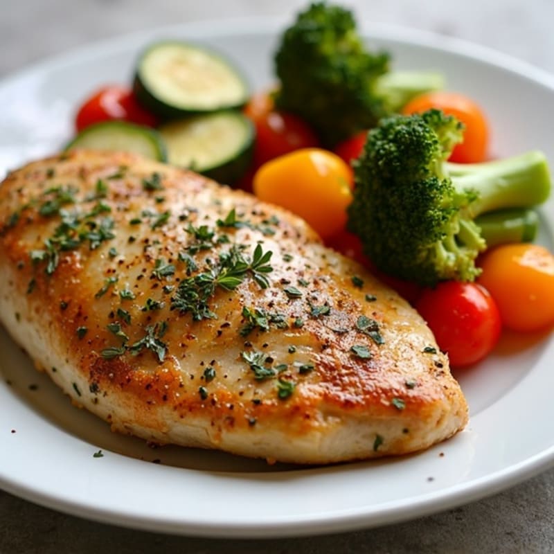 Herb-Crusted Sheet Pan Chicken with Roasted Rainbow Vegetables