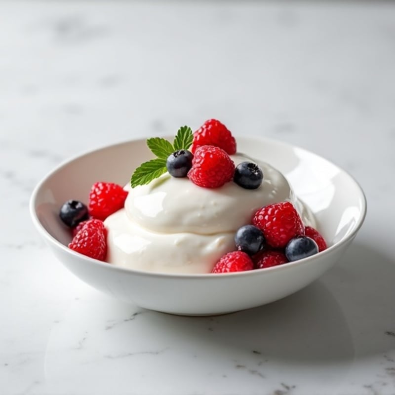 Silky Greek Yogurt with Mixed Berries