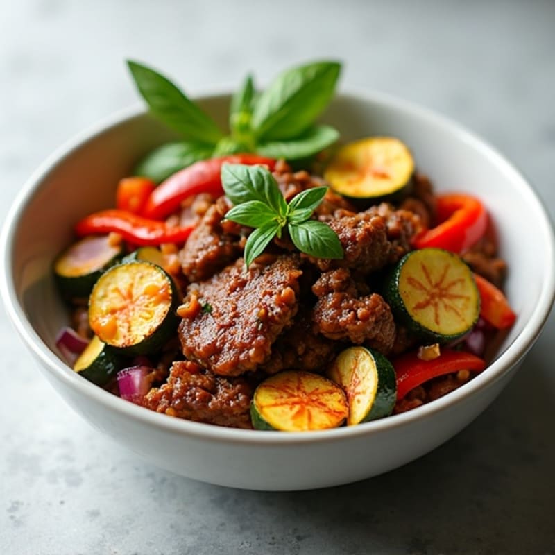 Lean Mince Meat and Roasted Vegetable Bowl
