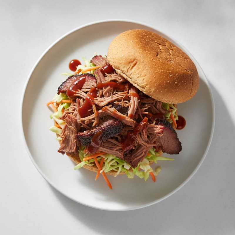 Smoky Brisket Sandwich with Tangy Slaw