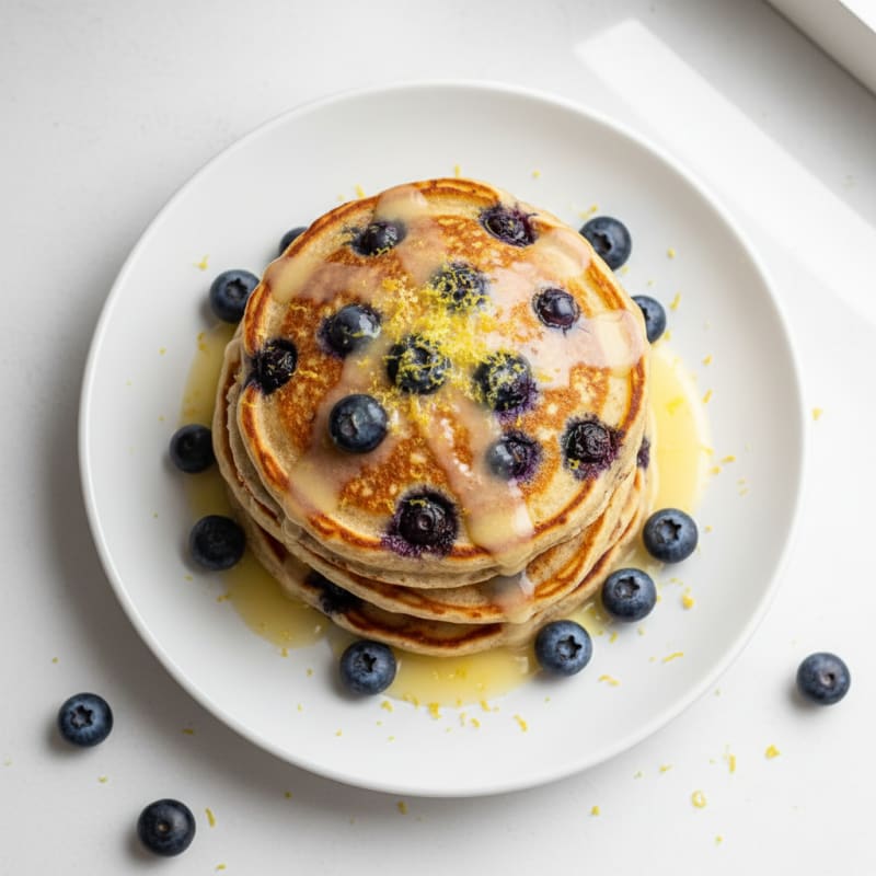 Blueberry Ricotta Pancakes with Lemon Zest