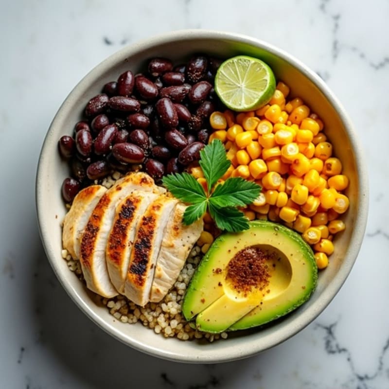 Cilantro-Lime Black Bean Bowl with Roasted Corn