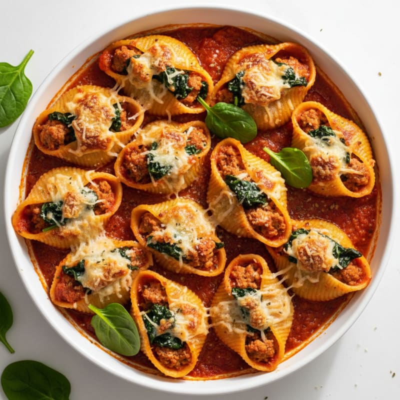 Creamy Ricotta Spinach Stuffed Shells