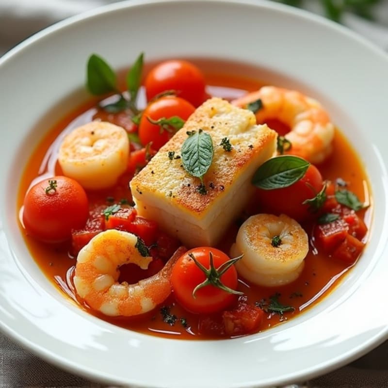 Herb-Spiced Seafood Stew with Fresh Tomatoes