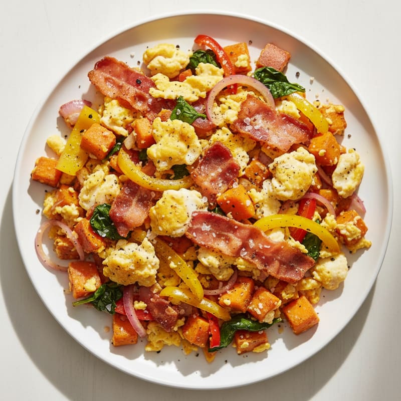 Crispy Turkey Bacon & Egg Hash