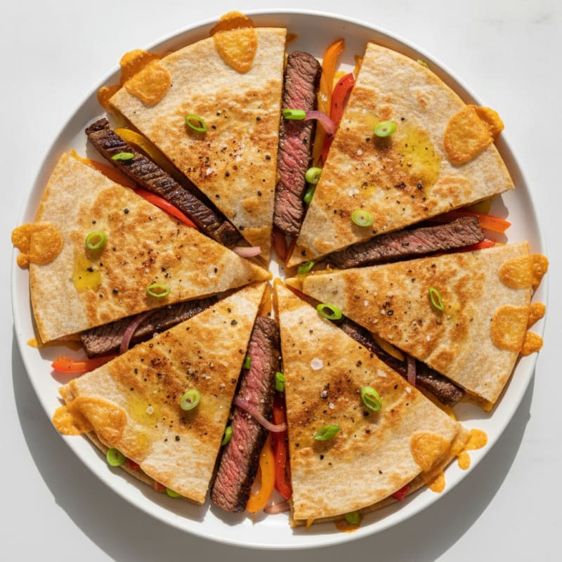 Pan-Seared Steak and Pepper Quesadillas