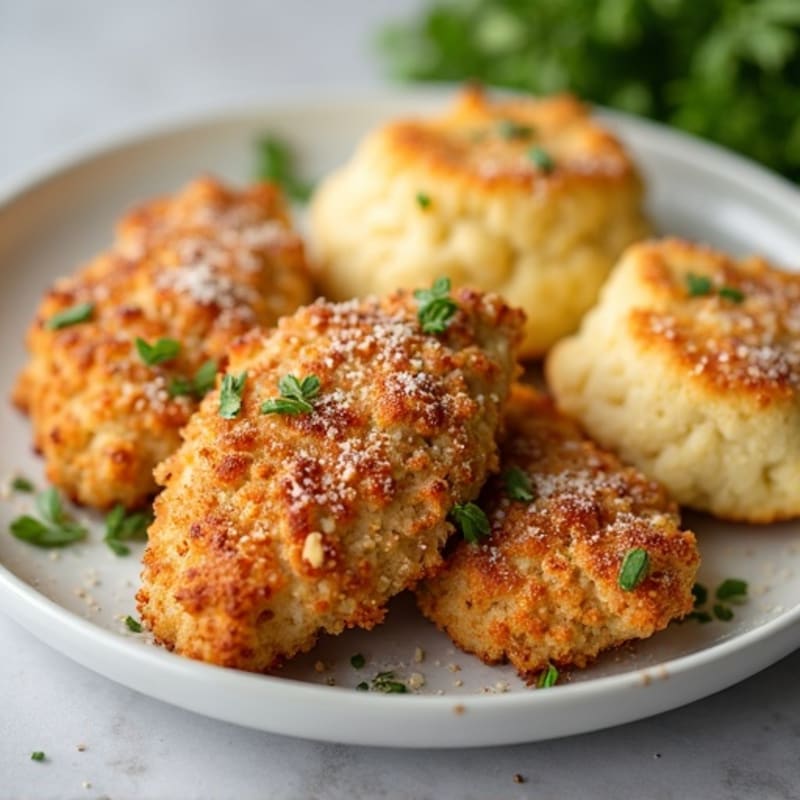 Crispy Almond-Crusted Chicken with Cauliflower Biscuits