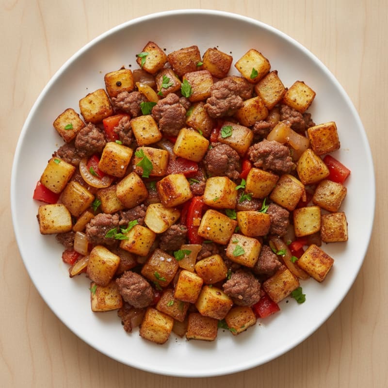 Ground Beef and Roasted Potato Hash