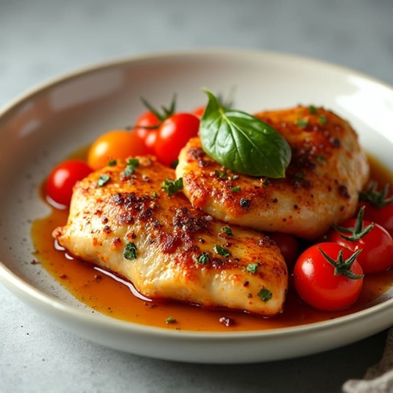 Herb-Braised Chicken with Bell Peppers and Tomatoes