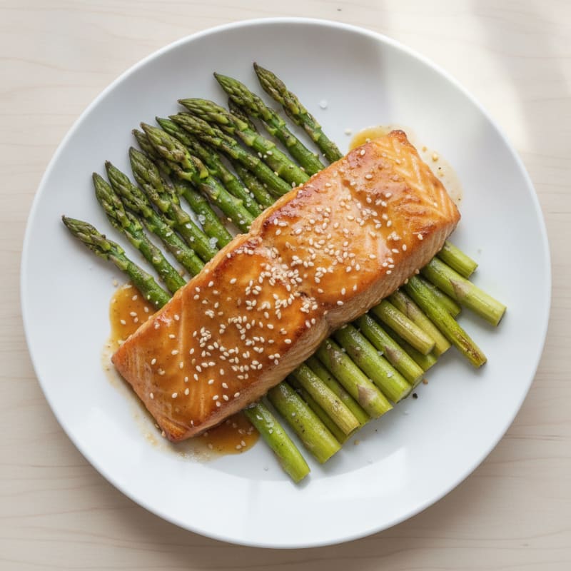Teriyaki Glazed Salmon with Roasted Asparagus