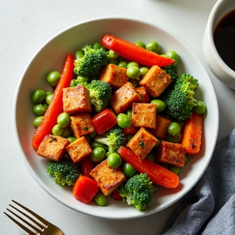 Crispy Maple Glazed Tempeh Stir-Fry with Fresh Vegetables