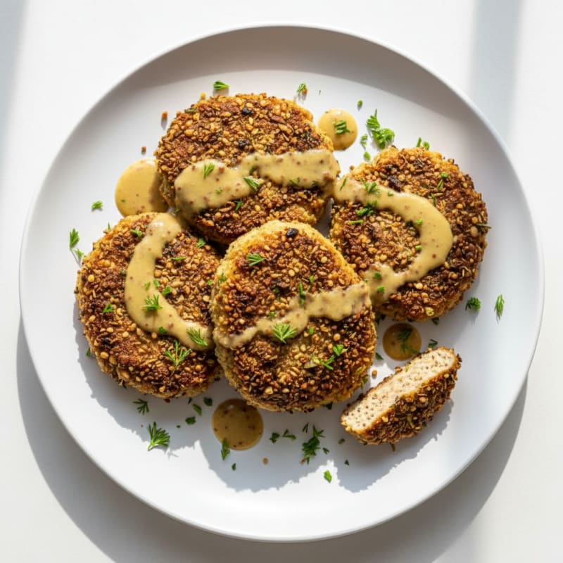 Mushroom-Herb Crusted Plant Cutlets