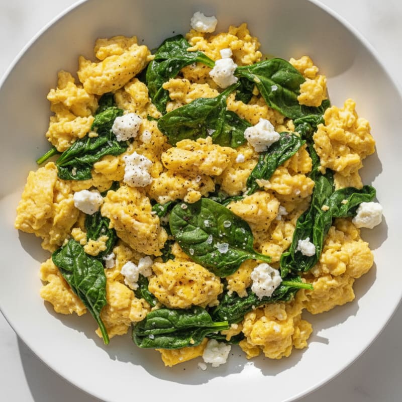 Protein-Packed Spinach and Feta Scramble