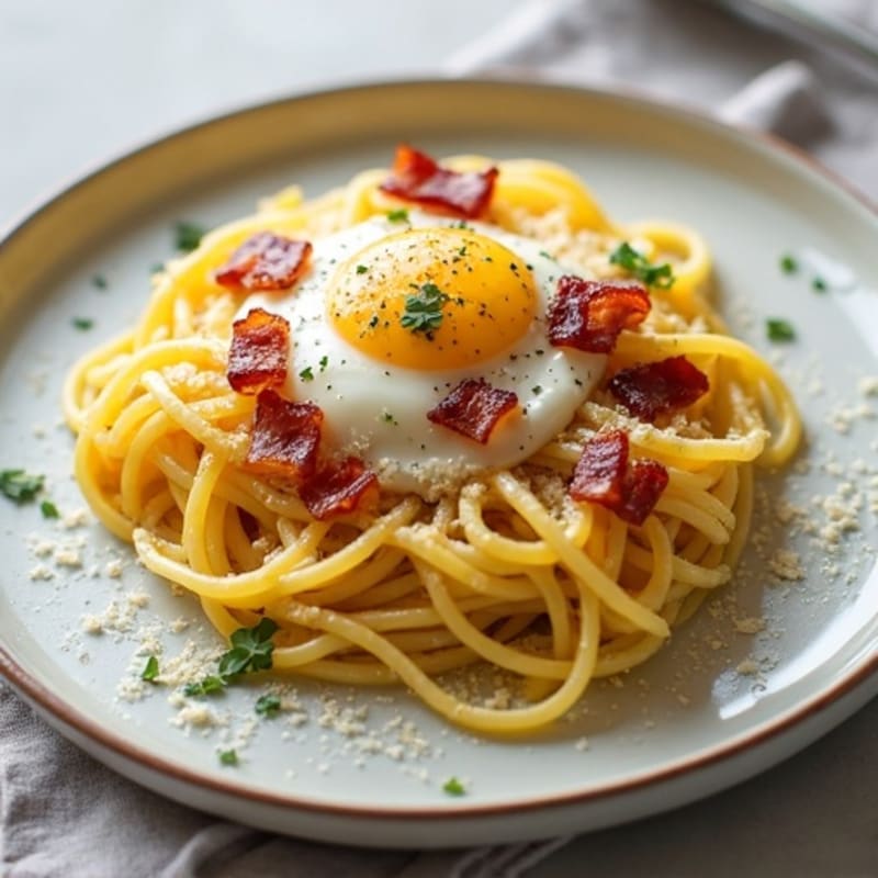 Creamy Turkey Bacon Spaghetti Squash Carbonara