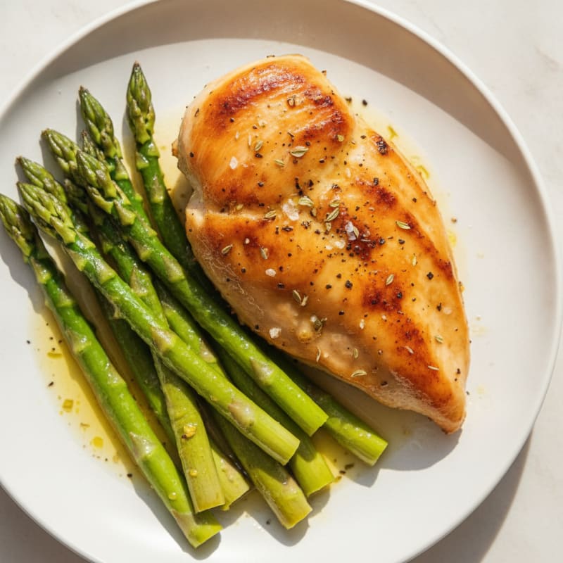 Lemon-Herb Roasted Chicken with Asparagus