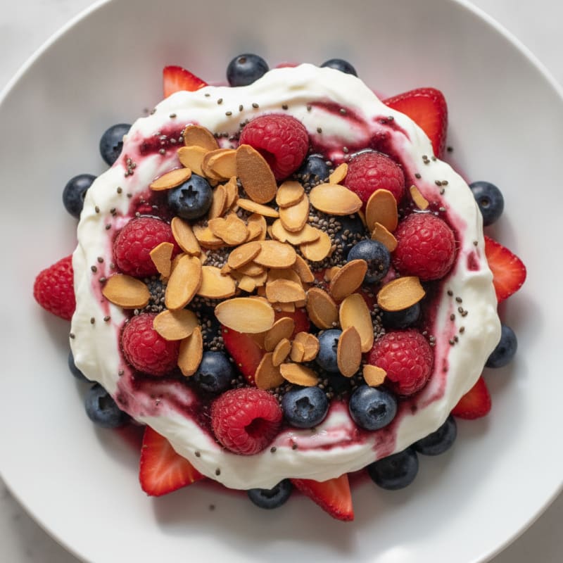 Greek Yogurt Protein Parfait with Mixed Berries