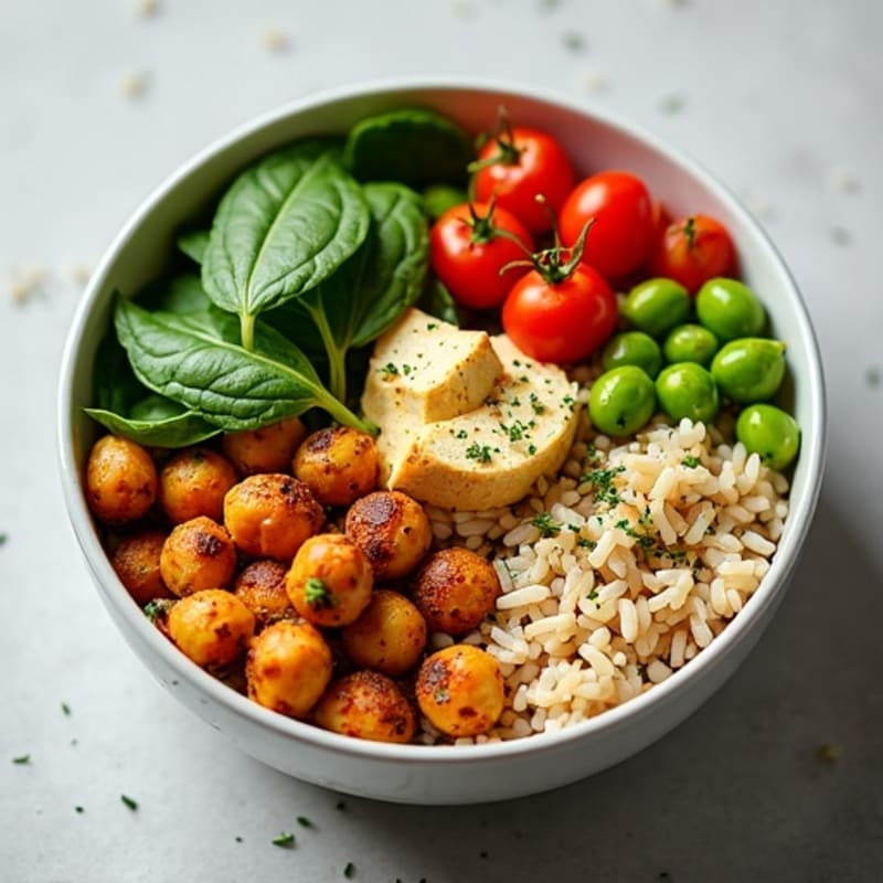 Herb-Roasted Chickpea and Brown Rice Buddha Bowl